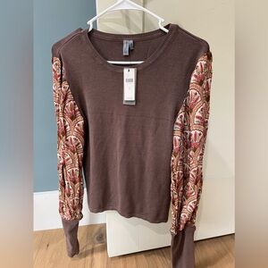 Taupe brown blink Anthropology true to size sweater top.